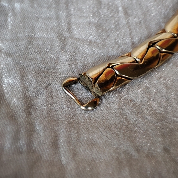 Vintage Gold Tone Signed KAFIN NEW YORK Link Bracelet Prong Set Topaz Citrine - Picture 11 of 16